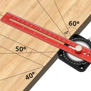 Woodworking Scriber Compass, 360° Angle Marking Gauge, Adjustable T-type Ruler, DIY Measuring Tool for Woodworking, Home, Office