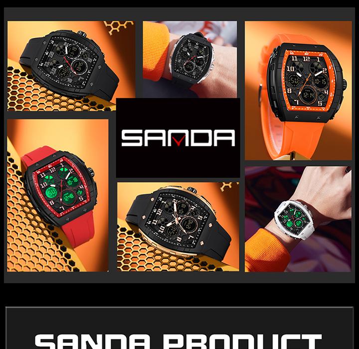 SANDA Men's Watch, New Electronic Watch, Digital Multifunctional, Fashionable And Versatile Alarm Clock, Men's Holiday Gift, Suitable for Outdoor Activities, Travel Timepiece, Stylish Wristwatch, Sleek Design Watch, Highquality Timepiece, Electronic