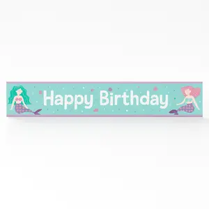 Mermaid-Themed Happy Birthday Banner