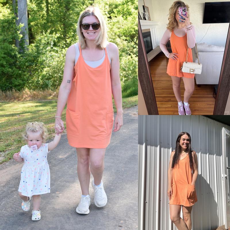 Naeduo Women's Summer Sleeveless Mini  Coco Dress Athletic Dress Spaghetti Strap Short Tennis Dress with Pockets Sports Jersey