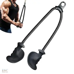 27 32 40 & 47 Inch Extra Long Ergonomic Tricep Rope Pulldown Attachments, Upgraded Cable Machine LAT Pull Down Bar Accessories for Tricep Workout Gym Fitness