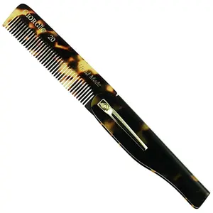 6.5" Handmade Fine Tooth Folding Pocket Comb with Clip