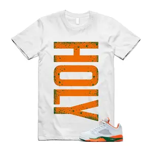 5 Miami Hurricanes Brilliant Orange Pine Green White T Shirt Match HOLY