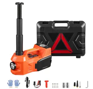 5-Ton Electric Hydraulic Car Jack, Portable Vehicle Lift with Built-in Tire Inflator Pump & LED Light for Sedan, SUV, MPV, and Truck - Lifting Range 155-450mm, Ideal for Urgent Tire Changes & Repairs