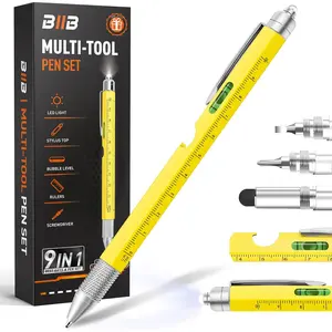 BIIB Valentines, Gifts for Men 9 in 1 Multitool Pen, Men Valentines Gifts, Boyfriend Husband Valentines Day Gifts for Dad, Birthday Gifts for Men, Unique Dad Gifts Gadgets for Men BIIB