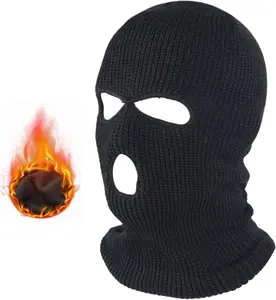 3-Hole Knitted Full  Cover Ski Mask, Winter Balaclava Warm Knit Full  Mask for Outdoor