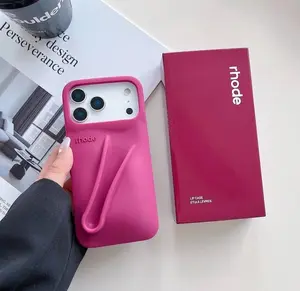 Premium Silicone iPhone Case with Lip Balm Holder for iPhone 11-17 Pro Max - Shock Absorption Slim Fit TPU Material Comfortable Grip