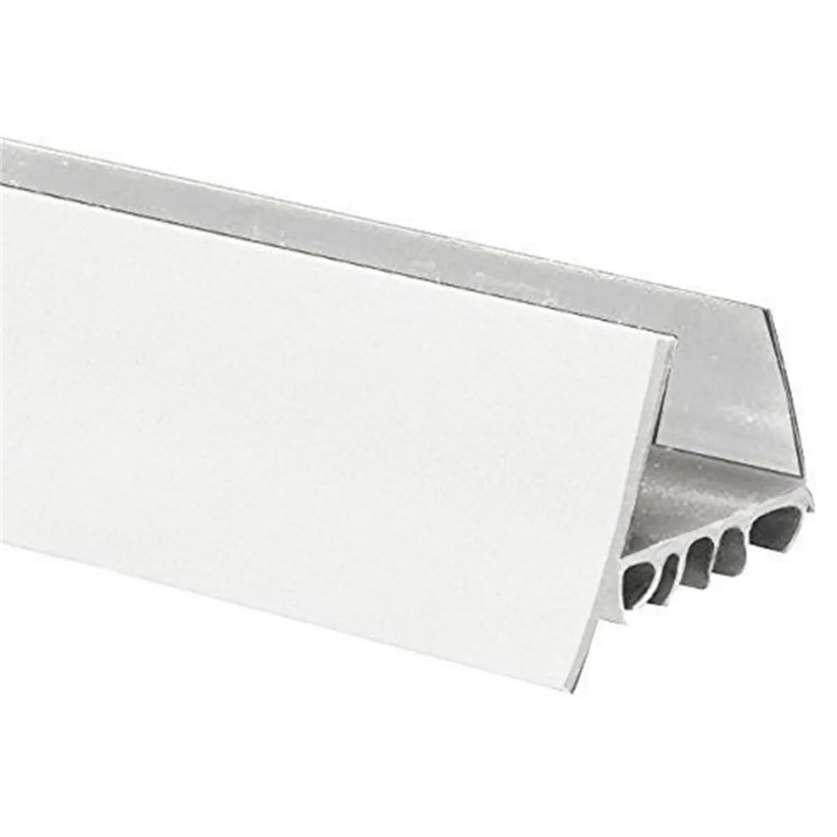 White 36 in. Slide-On Door Sweep - Draught Excluder & Seal, Cut to Fit, Reduces Energy Loss, Fits Most Doors, Keeps Insects Out, Compatible with All Floors