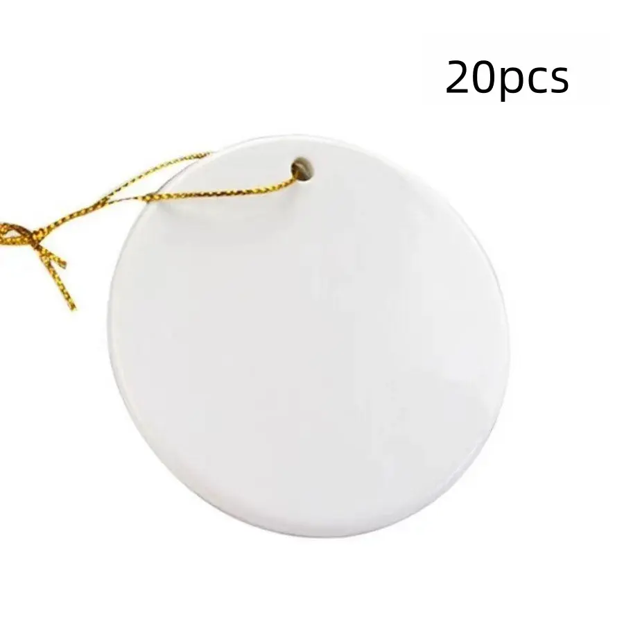Pyd Life Sublimated Ceramic Jewelry Blanks, Bulk Set, 2.95 Inch Round with Ribbon, Ideal for DIY Crafts & Home Decor