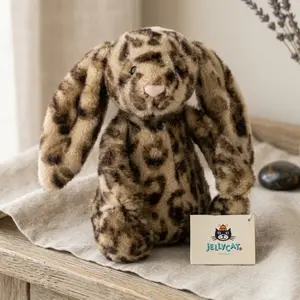 Jellycat Cobblehop Leopard Bunny Plush, Soft Bunny Stuffed Doll, Cozy Gift for Her, Cute Gift with Dust Bag, New With Tags