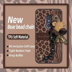 Skin-friendly feel Dirt-resistant Phone Case For Fujitsu F-41B/Arrows Be4 Plus silicone Cartoon Back Cover Anti-knock soft case Bear bracelet cute protective case Waterproof