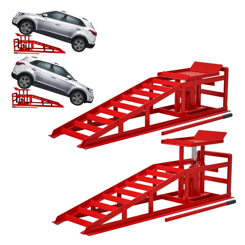 2 Pack Hydraulic Car Ramps 5T 11000lbs Low Profile Car Lift Service Ramps Truck Trailer Garage,Height Hydraulic Vehicle Ramps