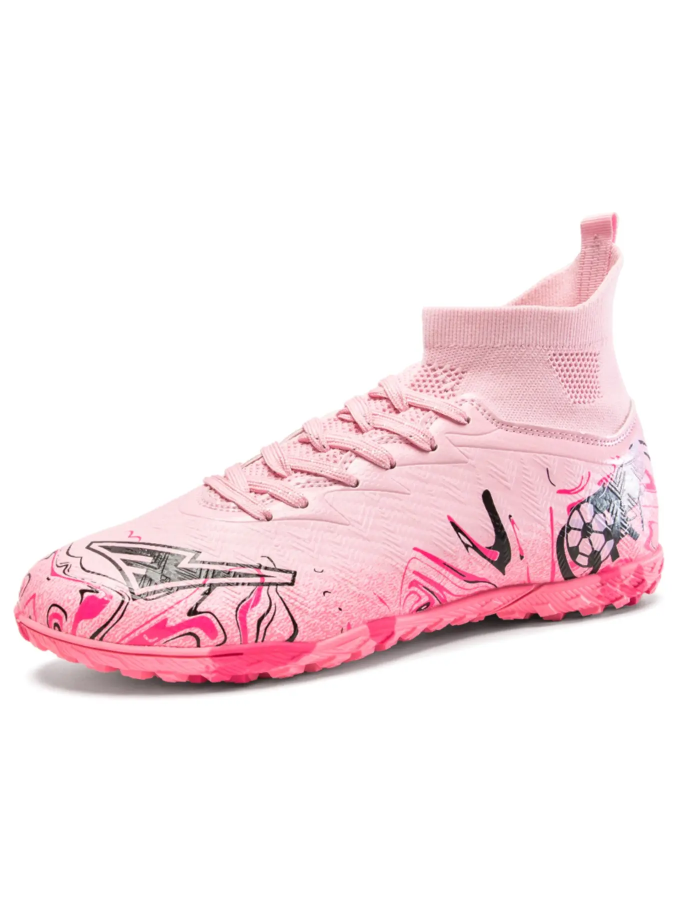 Football Shoes for Men and Women, High Top Youth Student Artificial Grass TF Cleats, Training and Match Shoes, Durable Design