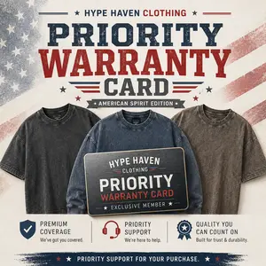 Warranty Card - Priority Tickets - Please Contact Customer Service - Hype Haven Clothing, Menswear Casual Plain Top  Quick Support Via Message