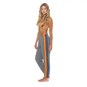 5 STRIPE SWEATPANTS - HEATHER GREY