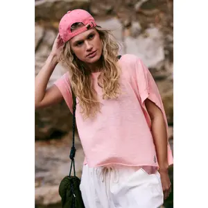 Free People Movement: My Time Tee in Pastel Peach Combo