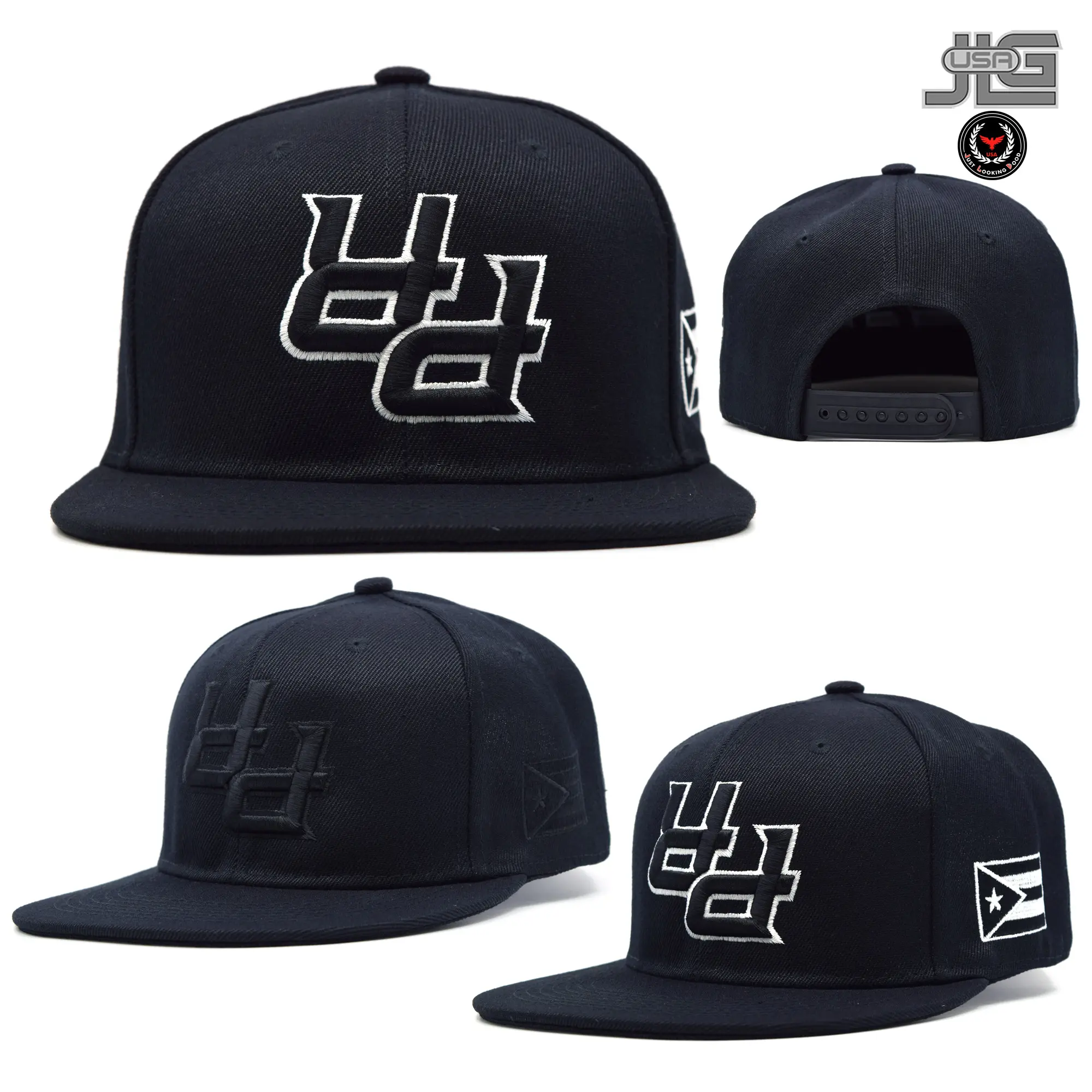 Inverted Puerto Rico PR Upside Down Snap All Back Hat Flag 3D Baseball Cap NEW