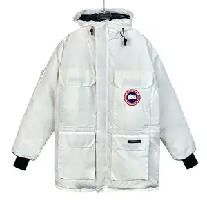 RDLT— Canada Goose Expedition White Logo Hooded Down Jacket Size XS