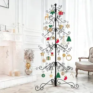 Christmas Tree,144 christmas ornament hooks,6ft black christmas tree,Diy-Friendly ornament display stand,rustproofing metal ornament tree For Collectibles,Pendant,craft show(Without Accessories)