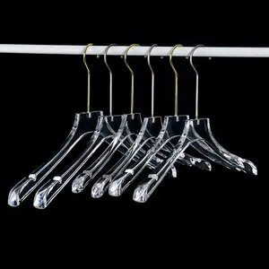 Transparent High-End Clothes Hangers Set of 10, Anti-Slip Scratch Resistant, Clear Display for Clothing Stores & Home Closet Organization