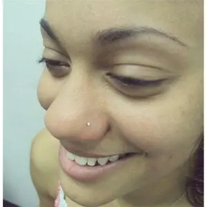 TINY TINY (Only 1mm) SMALLEST GEM 20g 316L Stainless Steel Nose "L" Stud.