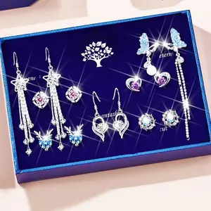 7 Days Earrings Collection S925 Silver Earrings Long Fringe Tassel Dangle Earrings for Women Hypoallergenic Luxury Gift for Valentines Day Anniversary