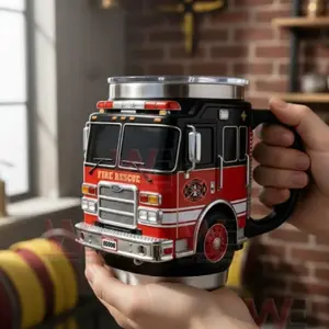 New Fire Rescue Mug, Home Coffee Cup Decorative Gift, Firefighter Themed Drinkware, Unique Present Idea for Emergency Services Fans