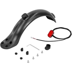 Electric Scooter Rear Fender Mudguard with Taillight Set 4 Hole Replacement Fender Light Mudguard Electric Scooter Accessories