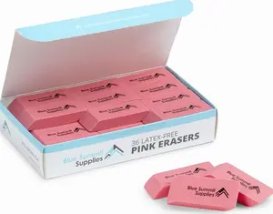 Blue Summit Supplies Pink Erasers, Bulk Erasers for Art, School, and Office Use, Classroom Set, 36 Pack