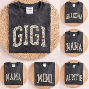 Personalized Grandma T-tshirt, Mothers Day Gift, Dark Heather, Custom Grammy T-tshirt, Nana T-tshirt, Mama Gammy Mimi Meme Nanny Granny Shirt