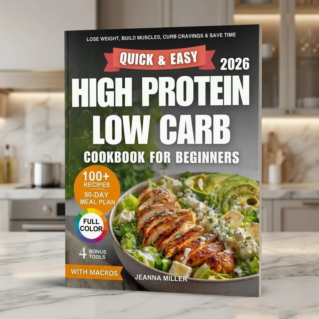 High Protein Low Carb Cookbook for Beginners – 100+ Easy & Delicious Recipes, 90-Day Meal Plan, Simple Meal Prep, Healthy High-Protein Breakfasts, Lunches & Dinners for Busy Lifestyles