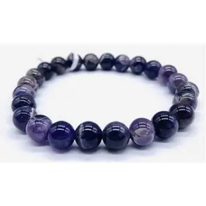 8mm Amethyst, Chevron bracelet