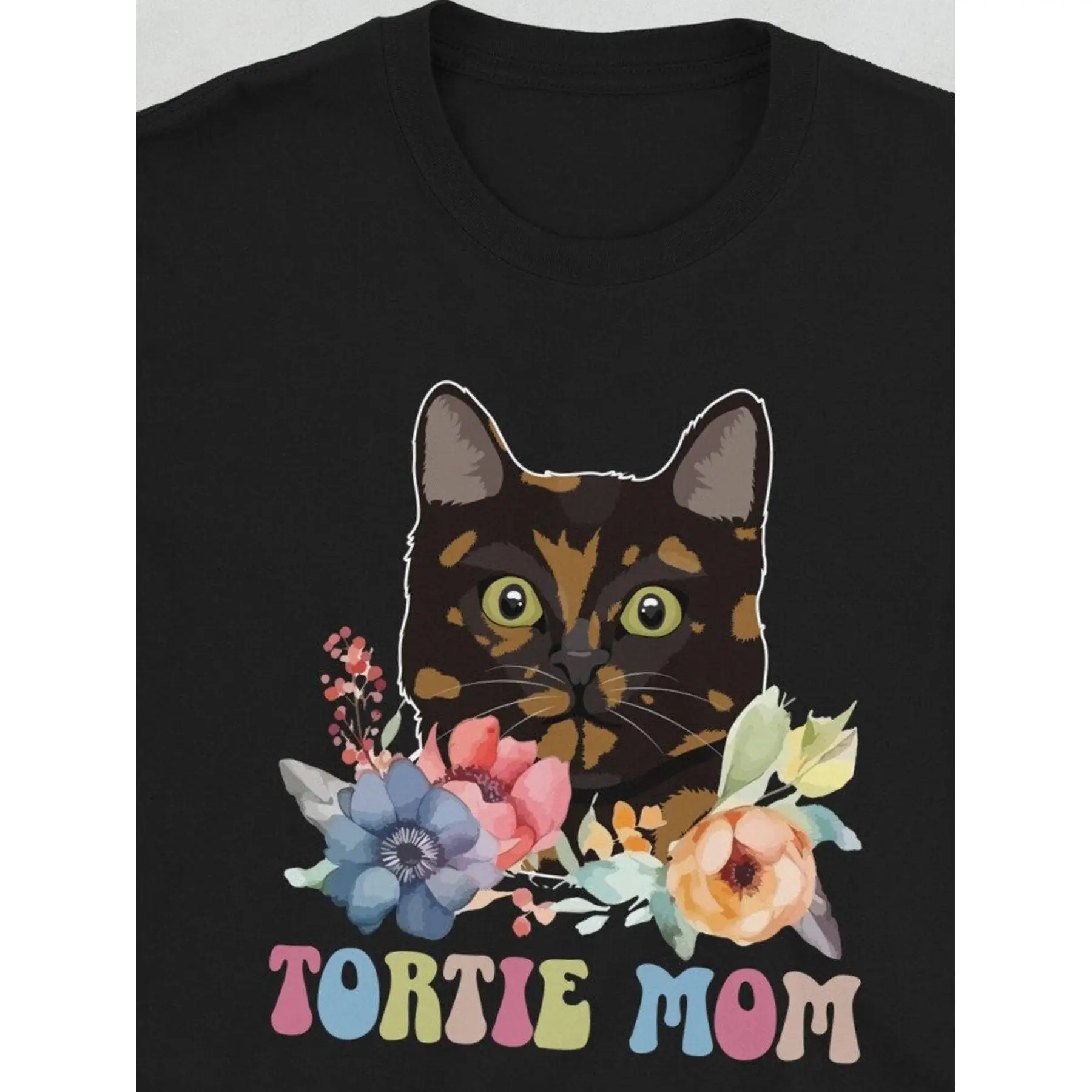 Tortie Cat Owner Tortoiseshell Cat Mom Tortie Cats Unisex 100% Cotton T-Shirt - Versatile for Casual, Sports, Festive, All-Season Wear
