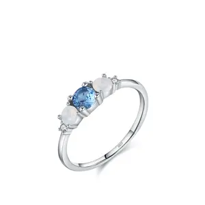 【#ZA250】(Sophia)  Lab Made Gemstone Fashion jewelry Ring