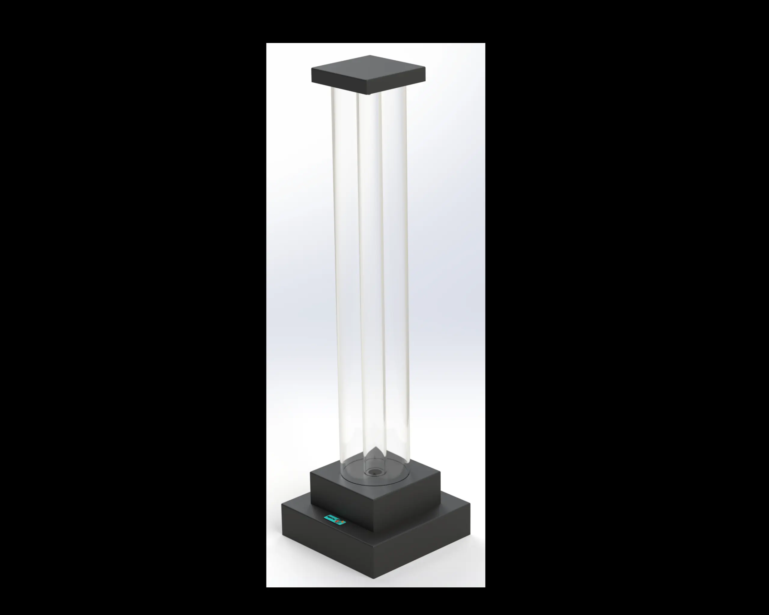 3’ Square Fillable Clear Floor LED Light