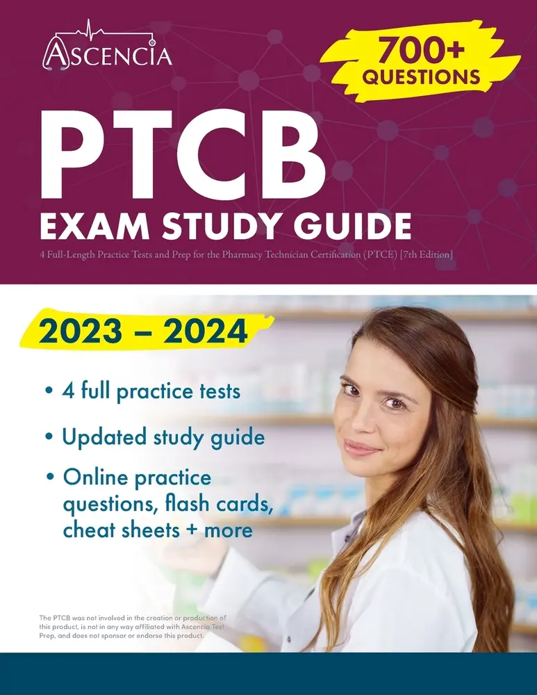 USED Book - PTCB Exam Study Guide 2023-2024: 4 Full-Length Practice Tests and Prep for the Pharmacy Technician Certification (PTCE) [7th Edition] by Falgout, E. M. (Paperback) - english
