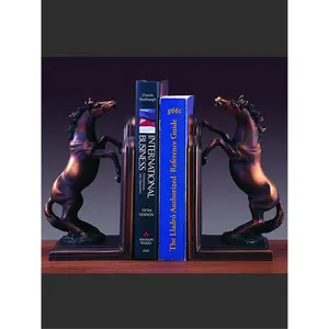 212 MAIN Horse Bookends Sculpture - 8x9 in Functional Book Holder, Bookshelf Accessory for Collectibles Displays
