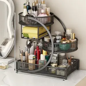 Cosmetic Storage Box Makeup Organizer, Cosmetics Organizer Storage, Bathroom Sink Shelf, Desktop Lipstick Skincare Holder, Vanity Display Rack