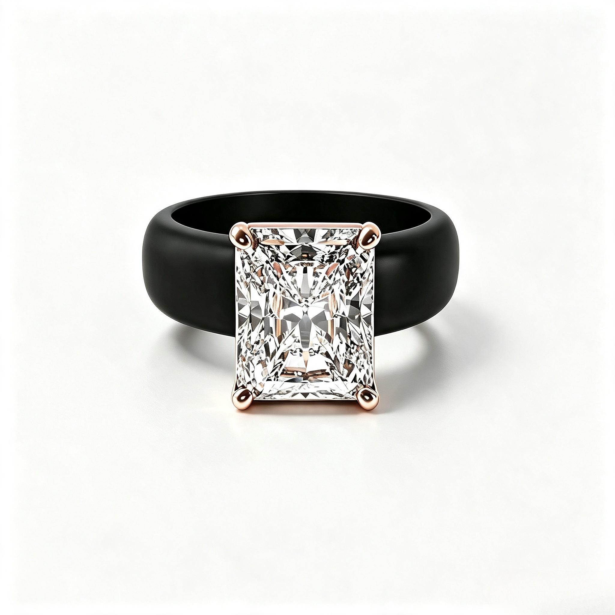 Women's Silicone Sport Wedding Ring - Large Marquise Cut CZ Stone, Rose Gold Prong Setting, Comfortable Band, Elegant Costume Jewelry Alternative Ring