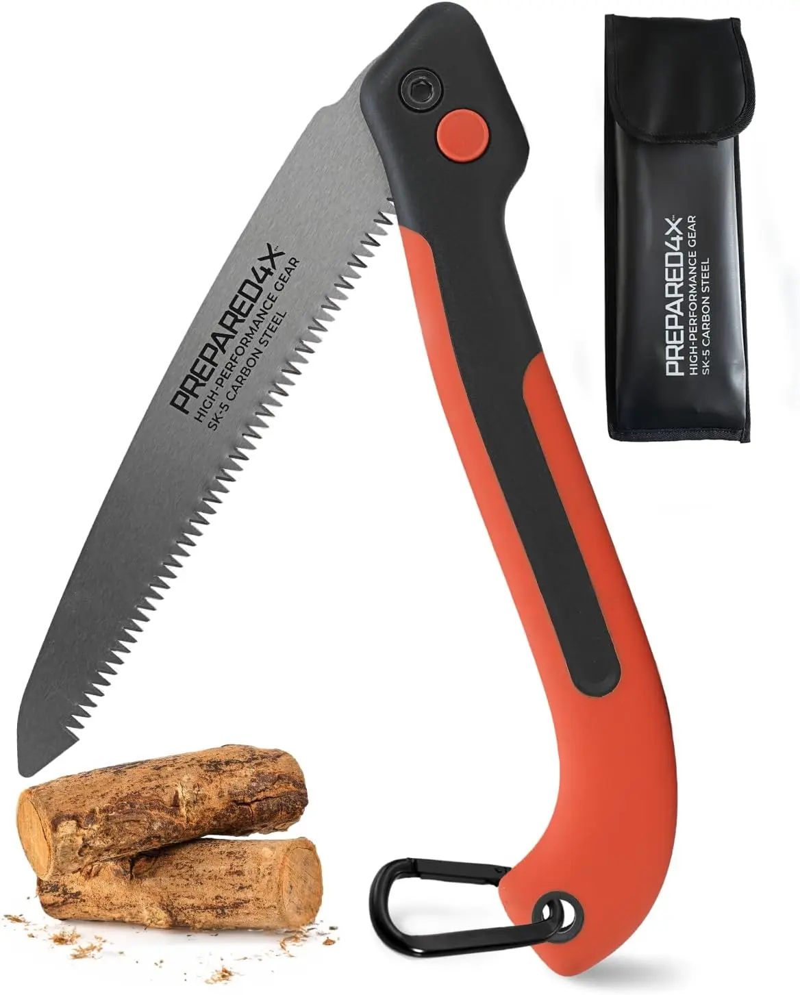 P4X Portable Survival Folding Saw – Lightweight SK-5 8.2" Heavy Duty & Lightweight Steel Blade with Safety Lock, Ergonomic Non-Slip Grip, Compact saw