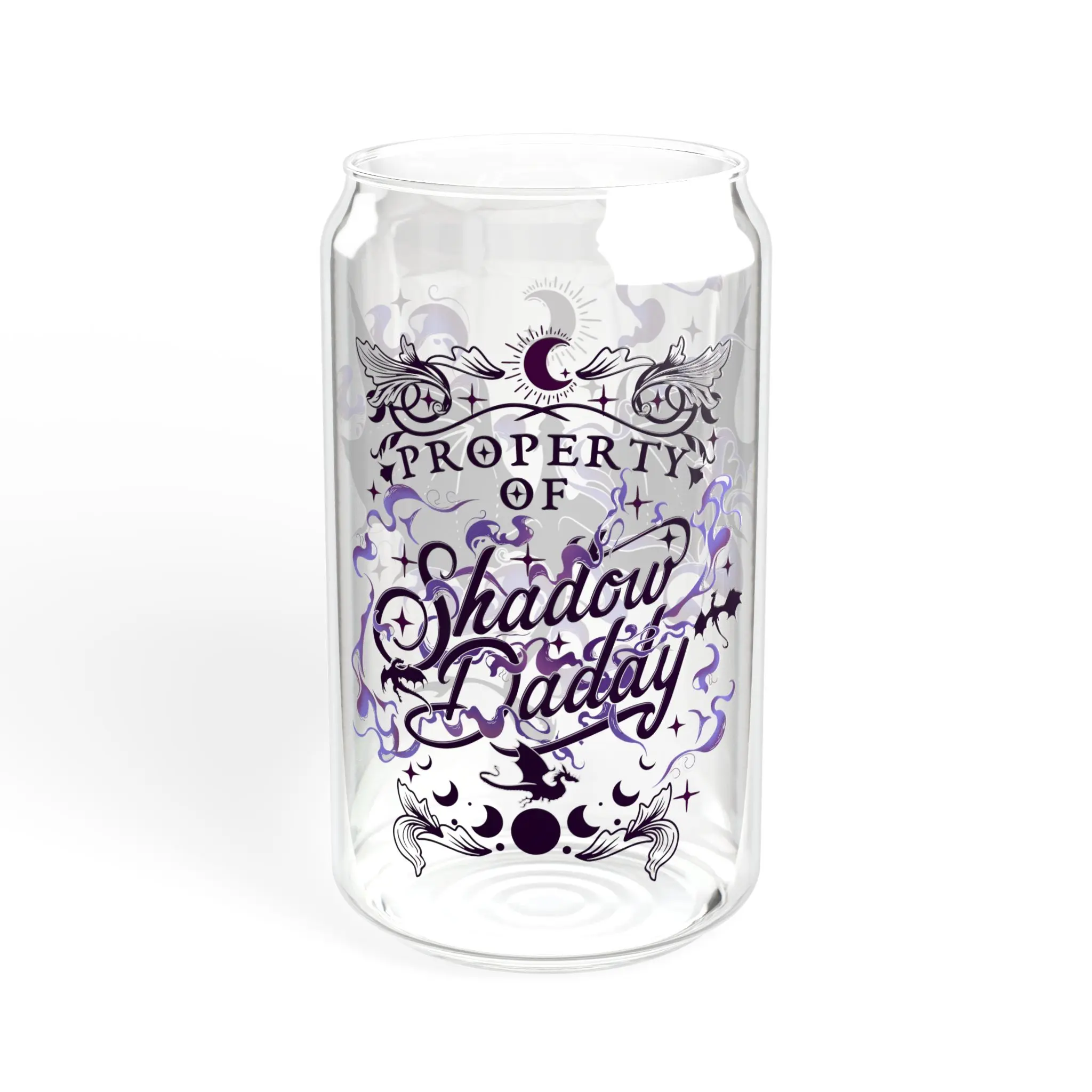 Shadow Daddy Can Glass - Bookish Beer Can Cup, Fantasy Romance Witchy Glassware, Celestial BookTok Glass