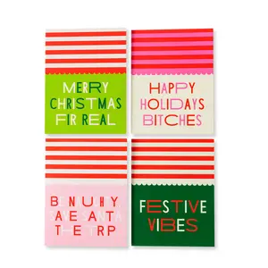 Boxed Greeting Card S/8 - Scallop Stripe