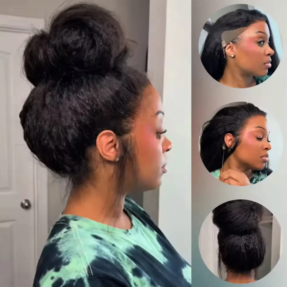 Bling Hair 360 Invisi Draw-strings Kinky Straight Glueless Wig PreCut Lace InvisiFit Strap Wear Go Wig Hidden Strap 360 Full Lace Front Wig backtoschool
