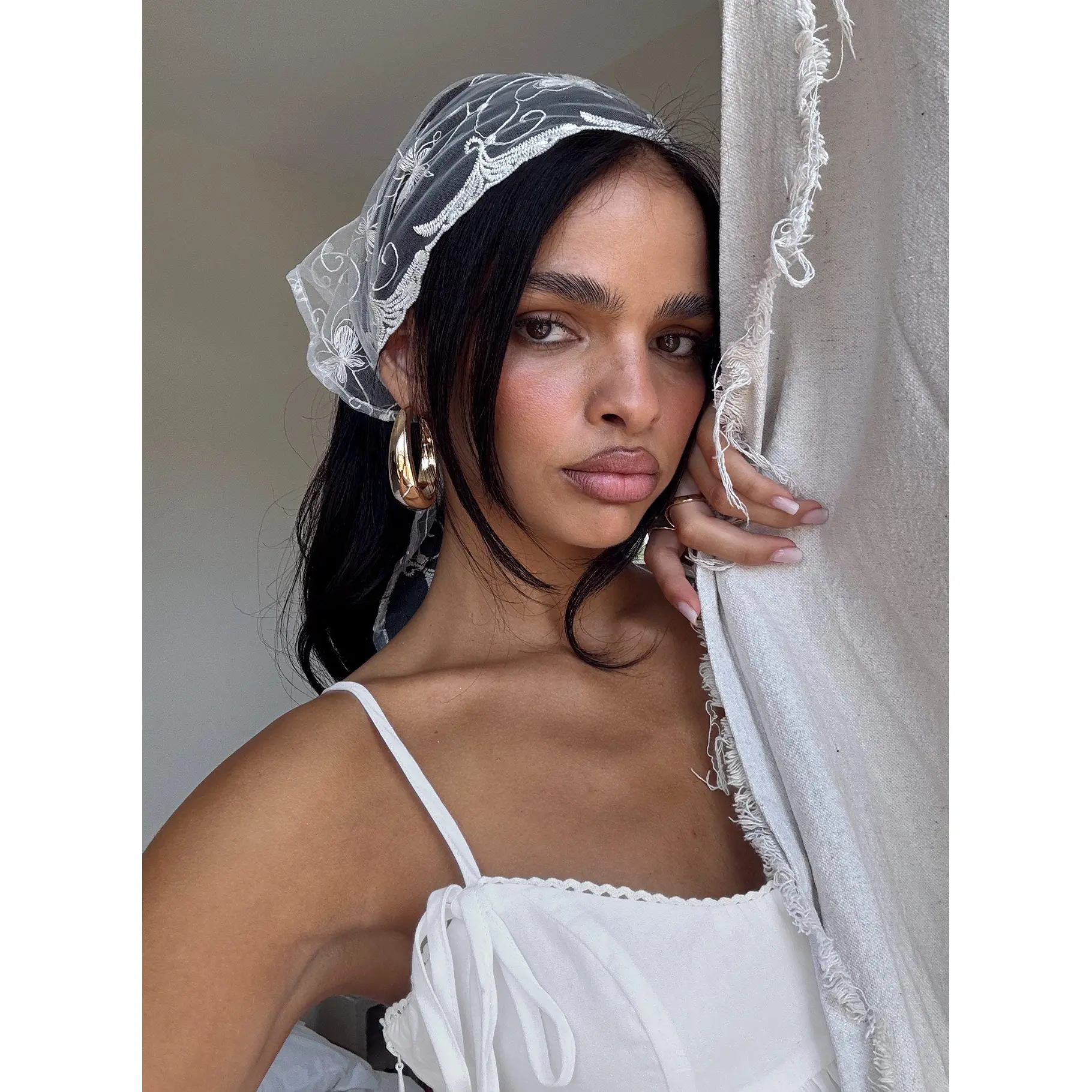 Brigette Lace Bandana White