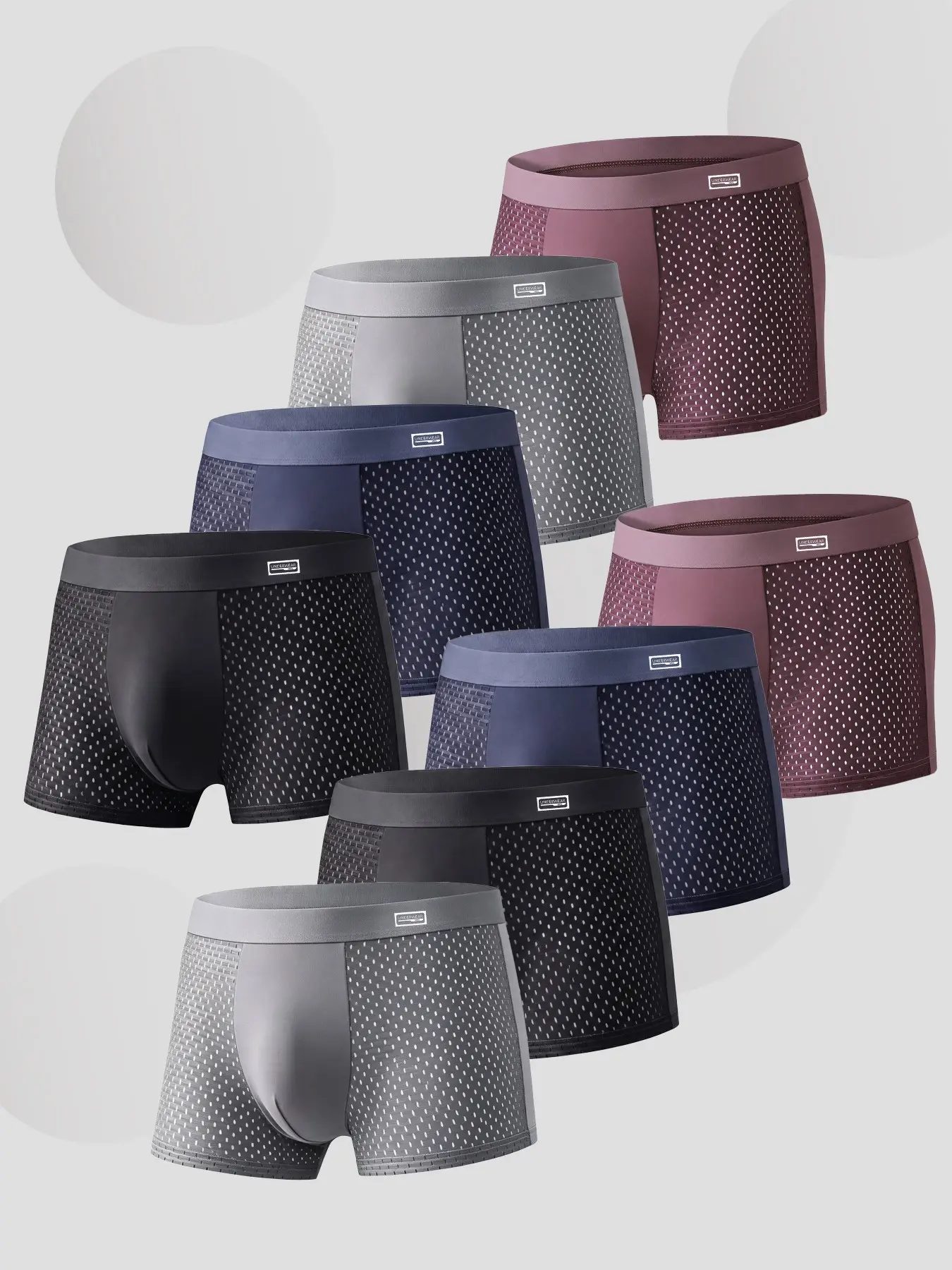 Bamboo lightweight Breathable Comfy Underwear man Mesh Breathable elastic Men's Boxers Breathable shorts Fashionable soft comfortable Casual Fitted Briefs Men's briefs Polychromatic combination Men's underpants Menswear