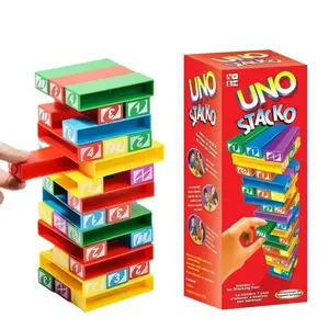 Stacko UNO Classic Stacking Game - Family Entertainment Poker Party Early Education Puzzle Stackoed Toy Playing Cards Birthday Gift Fun Family Board Game For Kids Blocks Tower Game