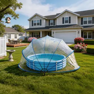 16/18-foot retractable pool cover, PVC film fiberglass rod pool fence, outdoor swimming pool accessories