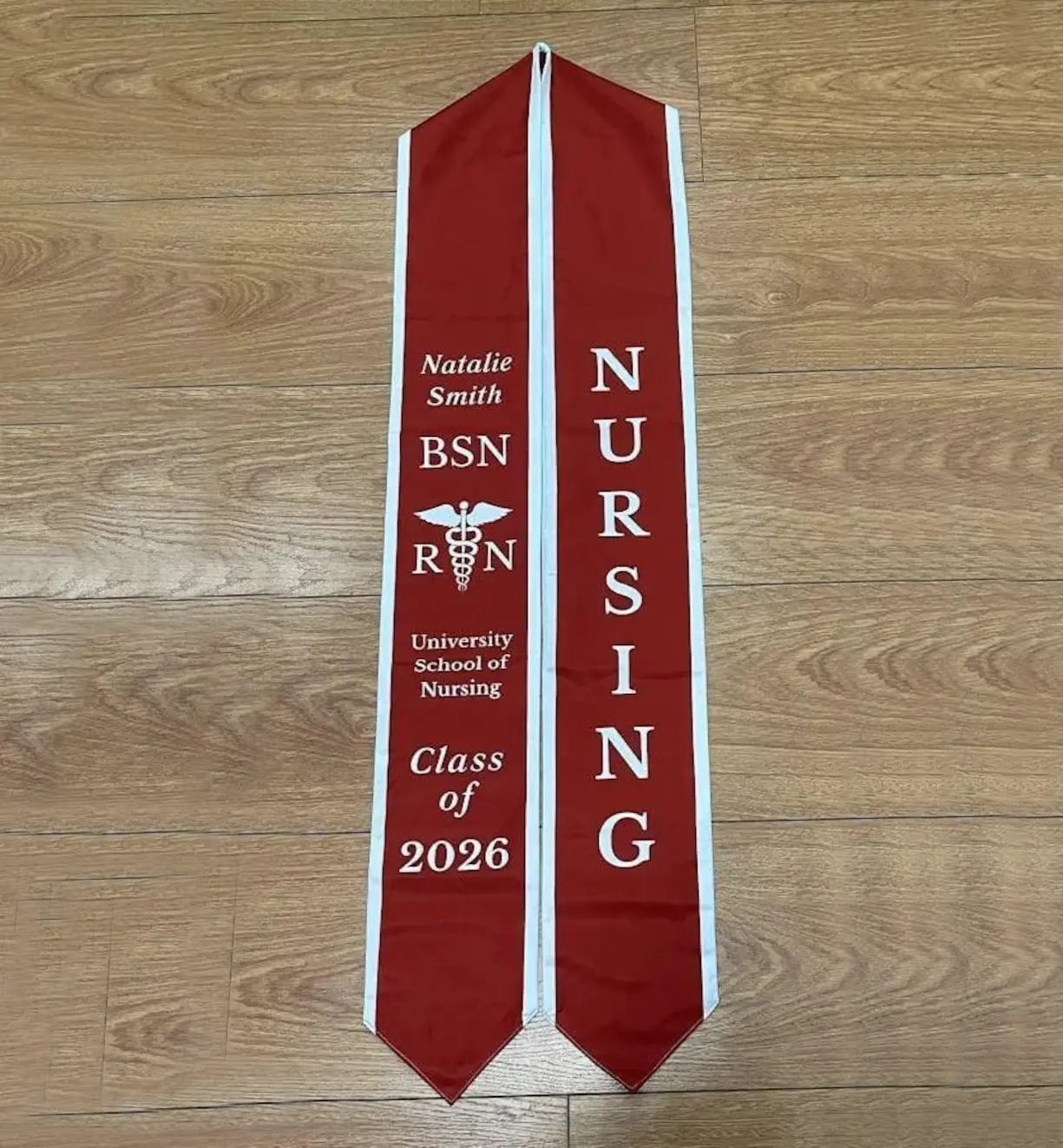 Custom RN Graduation Stole 2026 – Personalized Registered Nurse BSN MSN Nursing Sash, Class of 2026 Graduation Ceremony Keepsake
