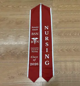 Custom RN Graduation Stole 2026 – Personalized Registered Nurse BSN MSN Nursing Sash, Class of 2026 Graduation Ceremony Keepsake