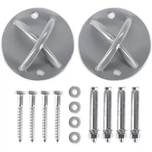 2 Pack Wall Mount Bracket for Suspension Straps, Ceiling Anchor Mount for Rings, Body Weight Strength Training Systems, Yoga Swings, Boxing Equipment